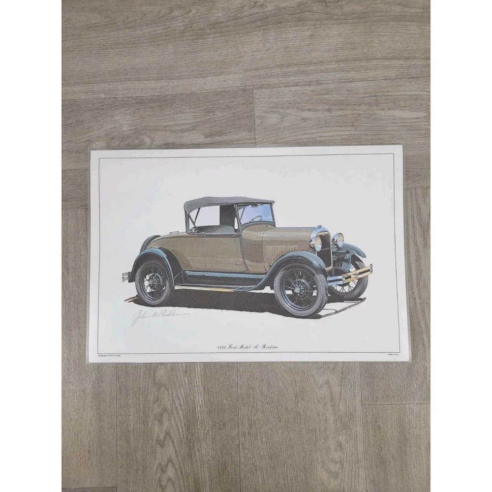 VIntage Set Of 4 Ford 75th Anniversary Laminated Placemats